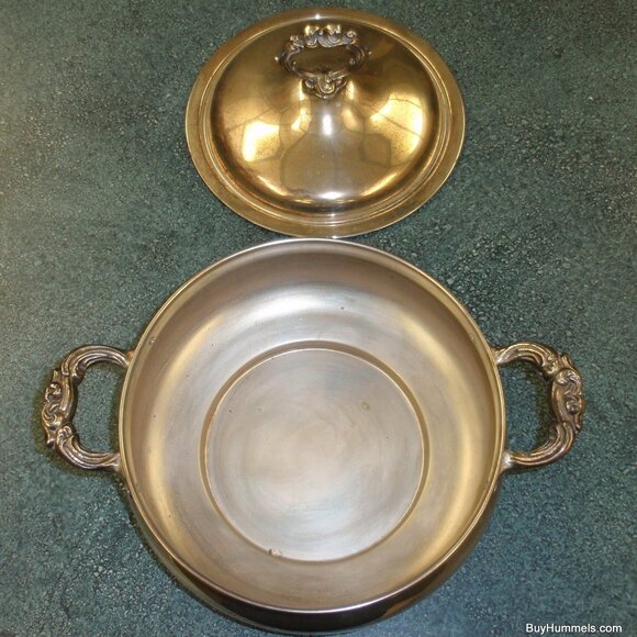 ENGLISH SILVER MFG CORP USA BY LEONARD FOOTED CASSEROLE DISH WITH LID - GIFT! - Picture 4 of 6